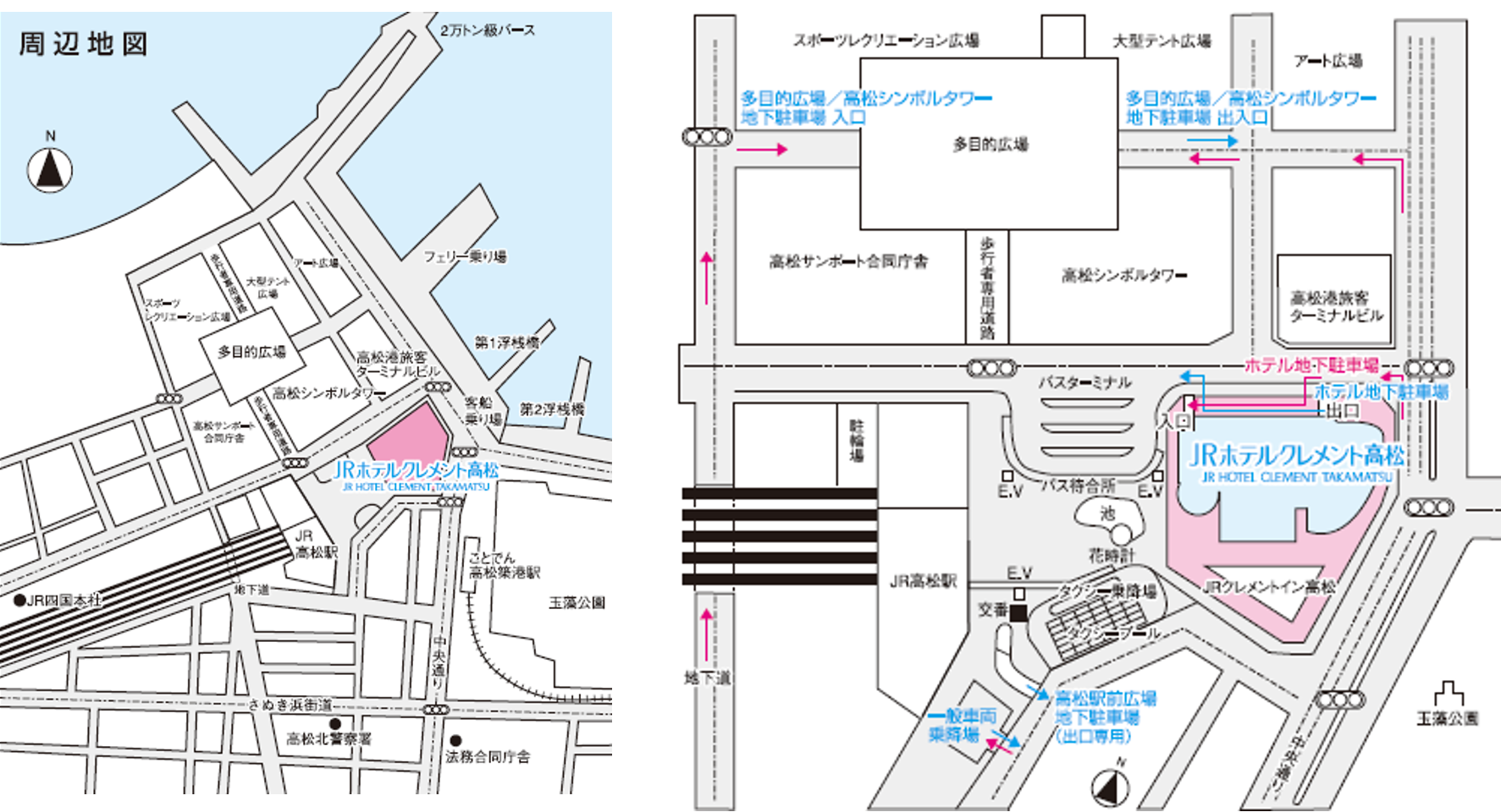 JRホテルクレメント高松 駐車場