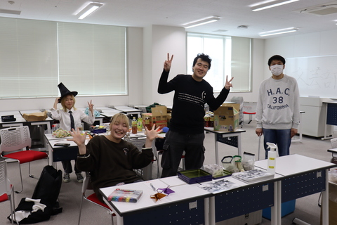 楽しむ学生たち